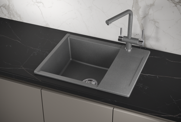 Кухонная мойка GRANULA (6202, ГРАФИТ)