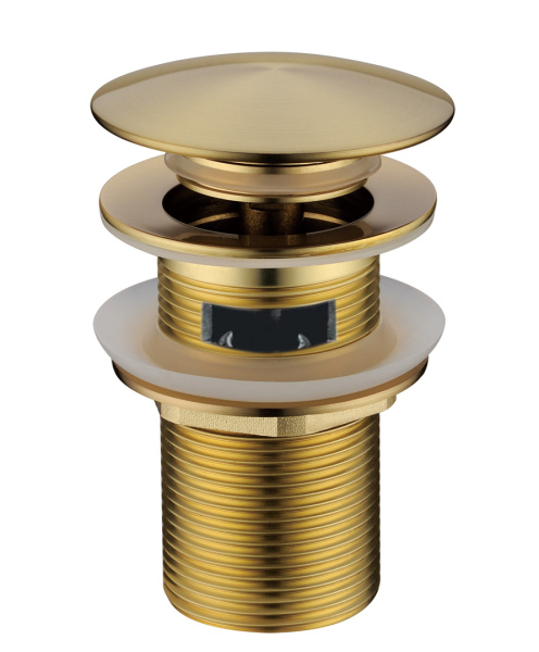 Слив для раковины, автомат(клик-клак) Matt Gold с переливом в магазинах СантехГид