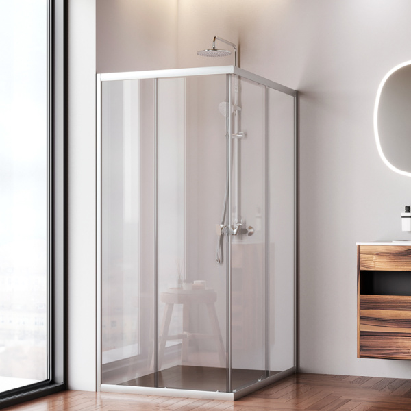 W87G-403-12090-MT Sunny душ огражд прямоугольн, раздвижн двери 120x90 серебро,стекло прозрачн 