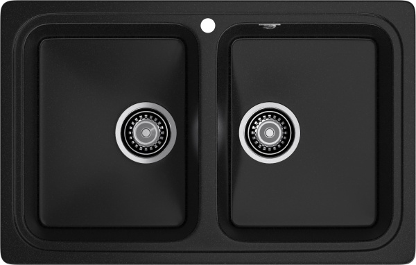 GRANFEST Мойка композит STANDART GF-S--780K  2 чаши 780*510 мм  черный арт.GF-