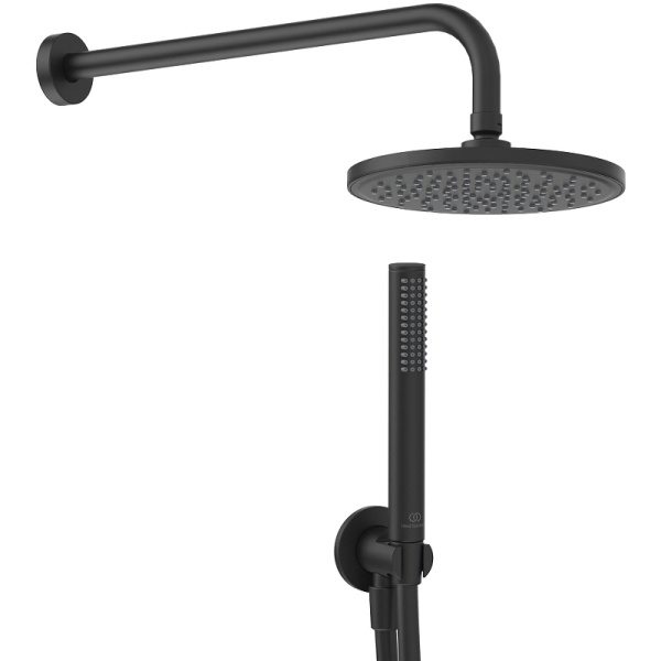 Комплект верхнего и ручного душа Ideal Standard Ideal Rain Silk Black, черный матовый () BD389XG