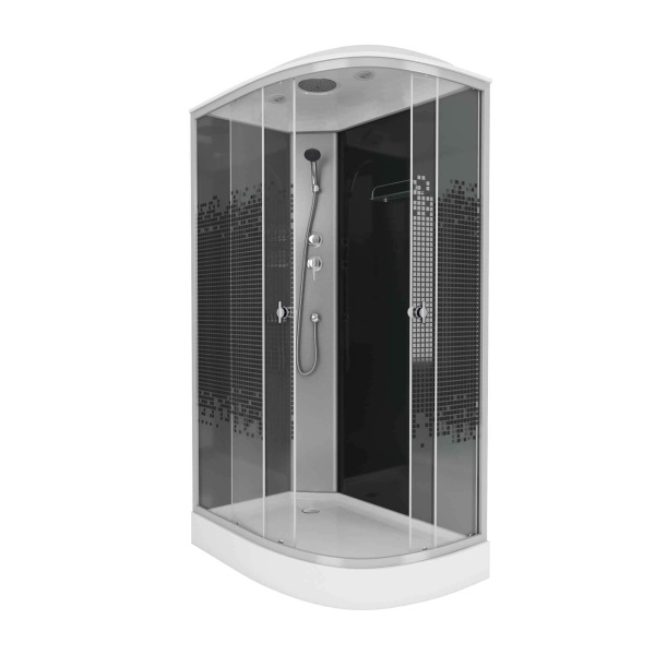 Душевая кабина Niagara Eco NG-4512-14L BLACK (120х80х215) низкий поддон(13см),стекло мозаика,3 места