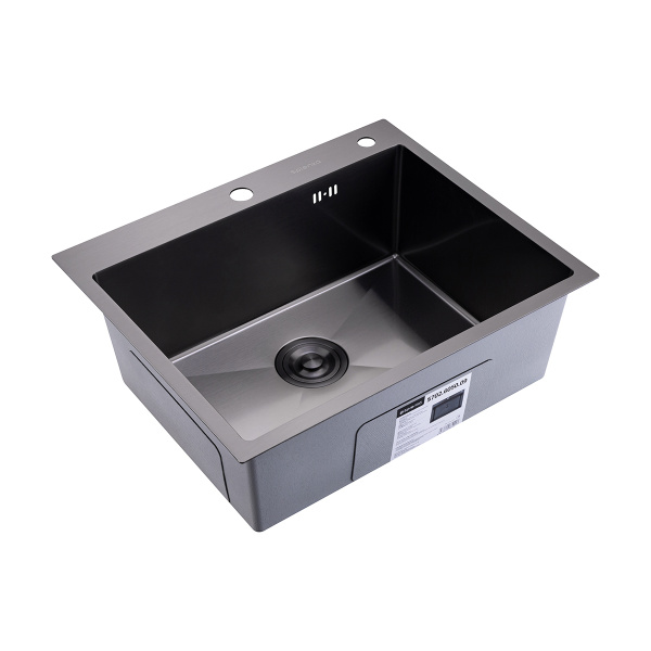 Кухонная мойка Splenka S702.6050.09 из нержавеющей стали в базу от 60см, графит