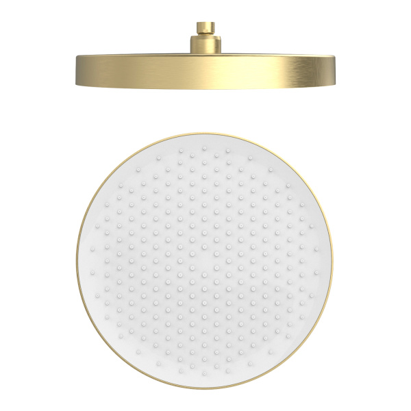 Лейка верхняя Raglo R452.09.03 для душа ∅320мм 1 режим круглая пластик/силикон, Сатин золотой