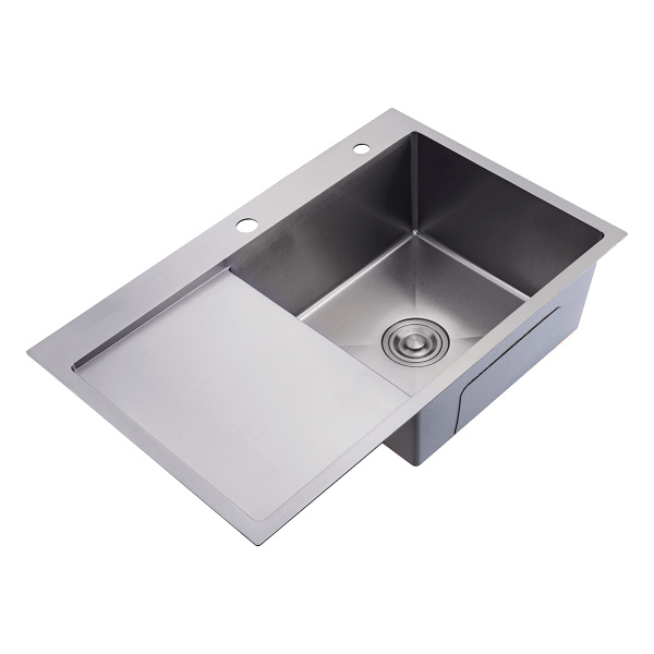 Кухонная мойка Splenka S704.7850.05 с крылом из нержавеющей стали в базу от 50см (чаша СПРАВА), сатин