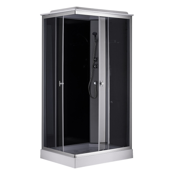 Душевая кабина Loranto 1000х800х2150 правосторонняя, черное заднее стекло, поддон 13см, матовое стекло 4мм, профиль сатин () CS-5180-13R G