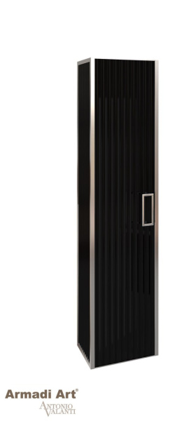 Пенал MONACO черный глянец + хром без ножек