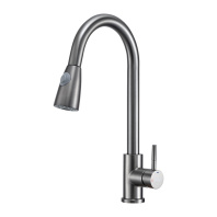 Смеситель для кухни с выдвижным гибким изливом/оруж.сталь FRAP F60991-9