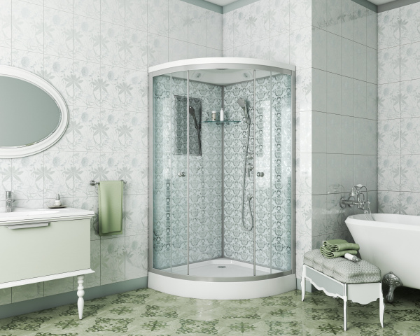 Душевая кабина Niagara Lux NG- (90x90х210) низкий поддон(15см),дверь раздвижная,стенки серебро,3 места 7701W