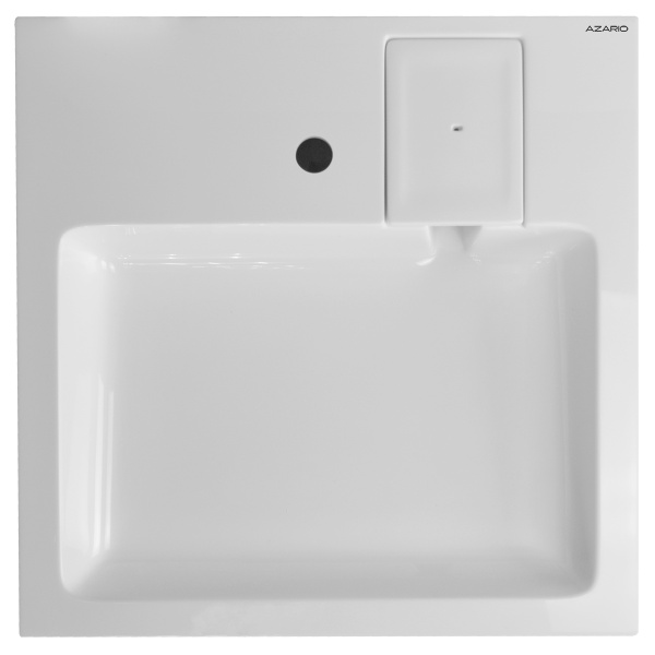Раковина Azario Slim NEW 600х600х100 литьевой мрамор, сифон в комплекте, белая (CS00086608) в магазинах СантехГид