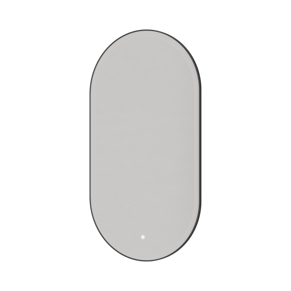 Зеркало овальное, мет. рама, тыльная подсветка, сенсор, антизапотевание, 60*110, GUN METAL 