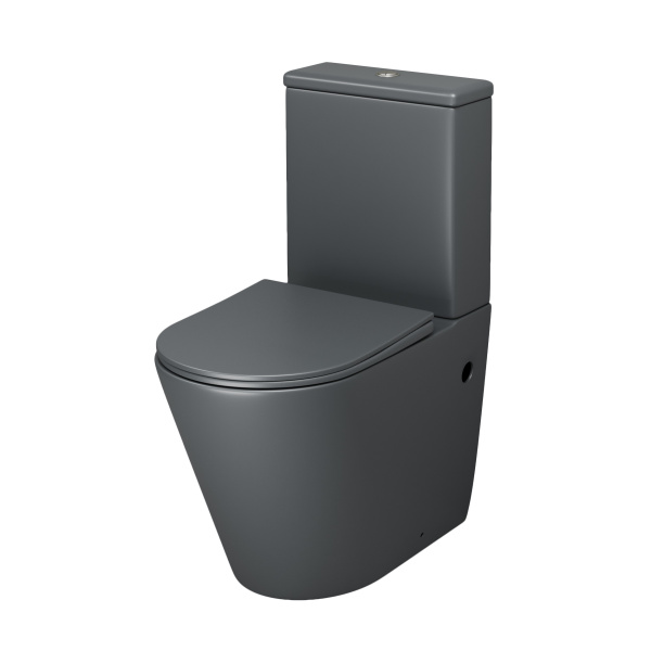 Унитаз напольный Grossman Color (620х365х810) безободковый,серый матовый с тонкой крышкой GR-4480GMS