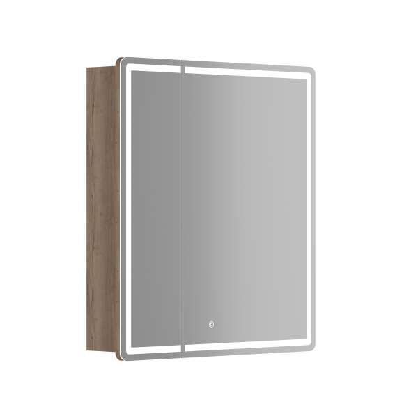 Зеркальный шкаф Sancos Блик / Mirror MI70EG 69x74 с подсветкой, дуб галифакс натуральный
