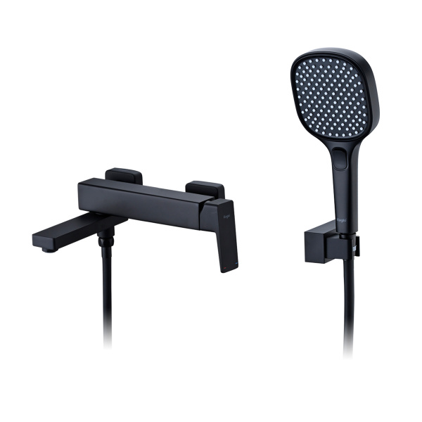 Смеситель Raglo для ванны и душа настенный излив поворотный 15 см, черный R30.30.06