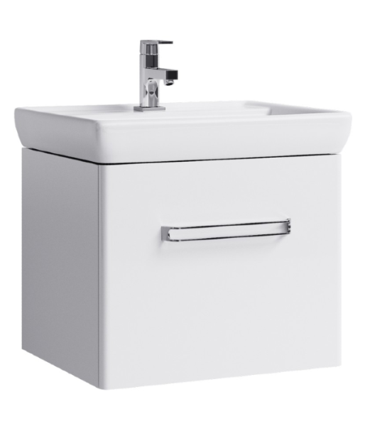 Подвесная тумба в белом глянцевом цвете с одним ящиком
