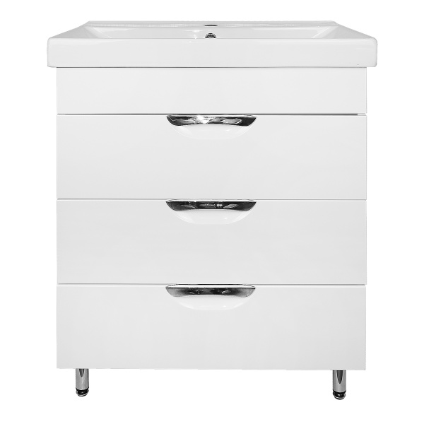 Комплект Тумба Стиль- 70/3Н "Соло" 700х880х480 напольная, с раковиной Tempo 70, с доводчиками, белый () CS00092805