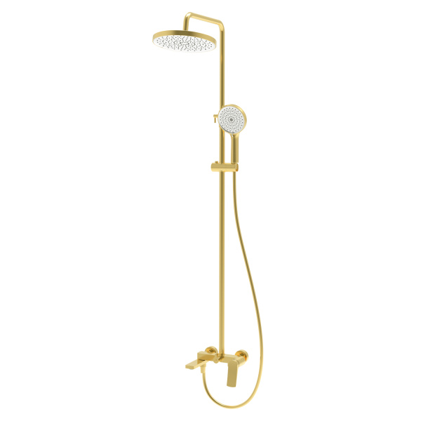Душевая система Splenka S54.24.03 для ванны и душа  поворотный излив 18 см, сатин золотой
