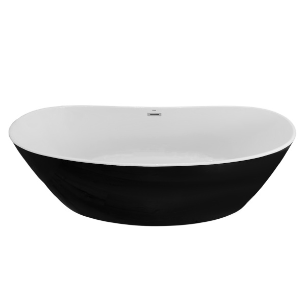Ванна акриловая Azario EASTON 1800x820x600 отдельностоящая, в комплекте с сифоном и металлической рамой, цвет белый с черными внешними стенками () AZ-1337B