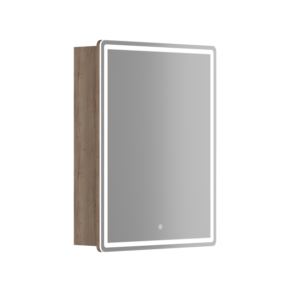 Зеркальный шкаф Sancos Блик / Mirror MI60EG 59x74 с подсветкой, дуб галифакс натуральный