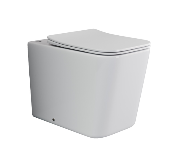 Напольный приставной унитаз Cubic Rimless