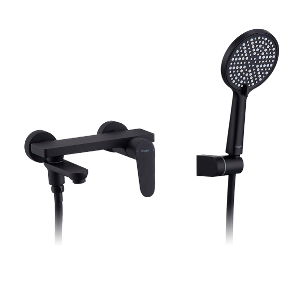 Смеситель Raglo для ванны и душа настенный излив поворотный 15 см, черный R31.30.06