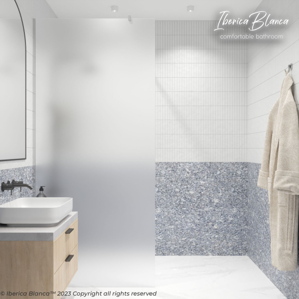 Душевая перегородка IBERICA BLANCA Mod.602 Walk In матовое стекло/хром 100х200см () IB602.MC.200.100 