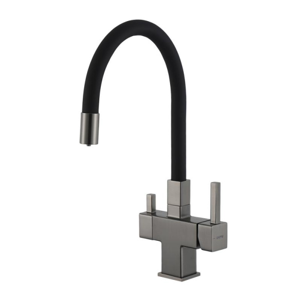 Смеситель для кухни с фильтром оружейная сталь/черный GAPPO G4395-39
