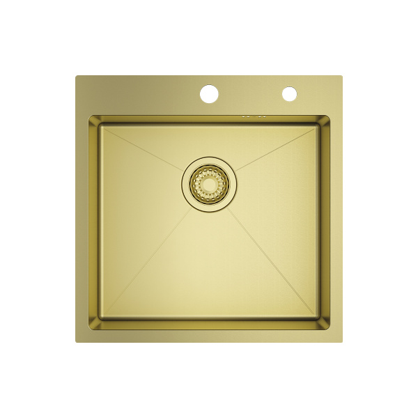 Кухонная мойка Raglo из нержавеющей стали в базу от 50см, сатин золотой R700.5050.03