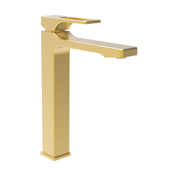 Смеситель Splenka S55.15.03 для раковины высокий монолитный, сатин золотой