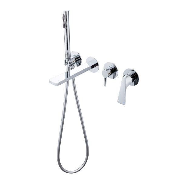 Смеситель Raglo для ванны и душа встраиваемый излив монолитный 20 см, хром R07.32