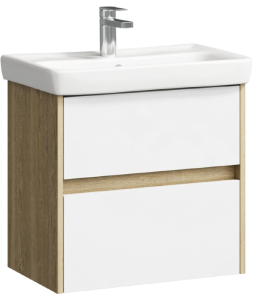 Подвесная тумба в цвете дуб балтийский с двумя ящиками