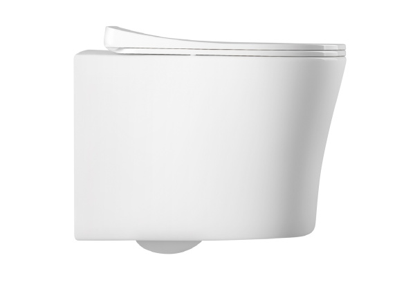 Унитаз компакт подвесной безободковый AQUATEK НИКА 525*365*360мм, тонкое сиденье с механизмом плавно