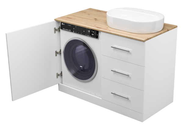 Тумба Misty Респект 120 под стиральную машину правая с раковной