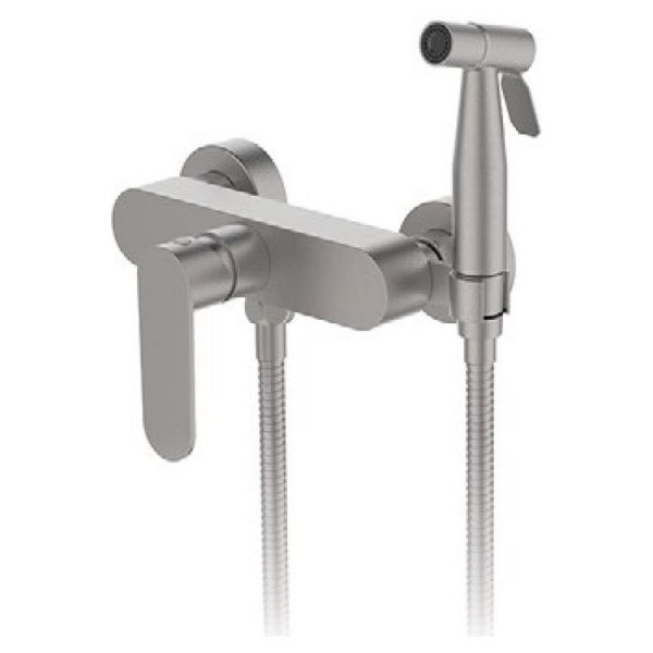 Смеситель для душа с гигиенической лейкой сатин нержавейка Frap F20806