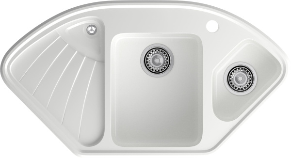 GRANFEST Мойка композит CORNER  GF-C--1040E угловая 1039*560мм   иней арт.GF-