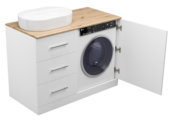 Тумба Misty Респект 120 под стиральную машину левая с раковной