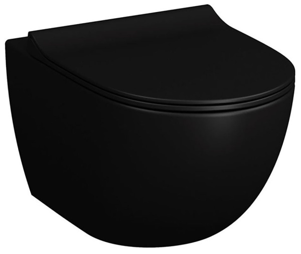 Унитаз безободковый подвесной VitrA Sento, цвет Матовый черный 7748B083-0101
