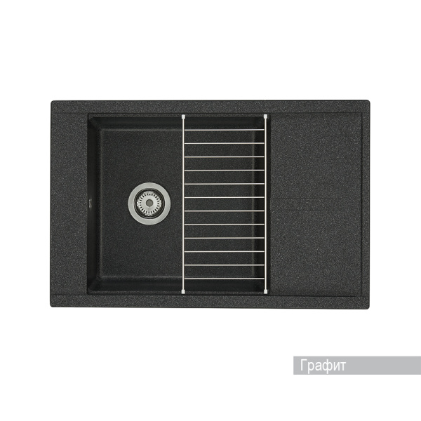 Кухонная мойка AQUATON Делия 78, графит () 1A715132DE210