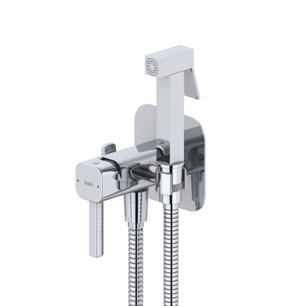 Встраиваемый смеситель с гигиеническим душем, хром глянцевый, IDDIS, 006SBS0i08