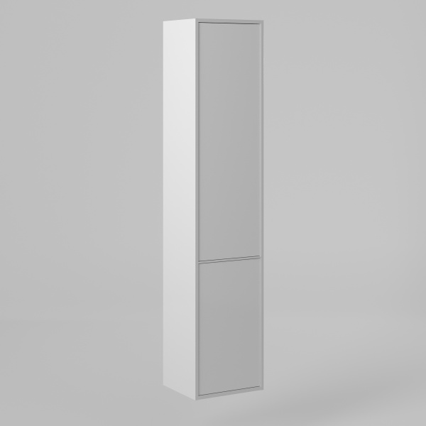 Пенал с корзиной для белья Briz 
Монца правый 35 см, белый глянец