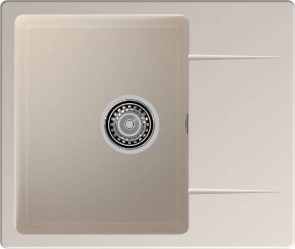 GRANFEST Мойка URBAN 258L 1-чаша+крыло 580*490мм белый арт.GF-UR-