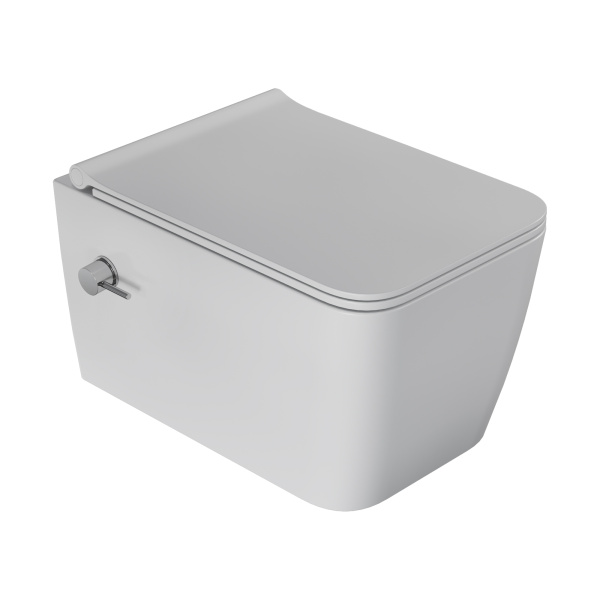 Унитаз подвесной Zen с биде матовый белый с крышкой