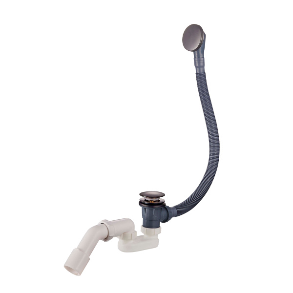 Слив-перелив для ванны Raglo R600.31.09 автоматический (клик-клак), латунь/пластик, графит