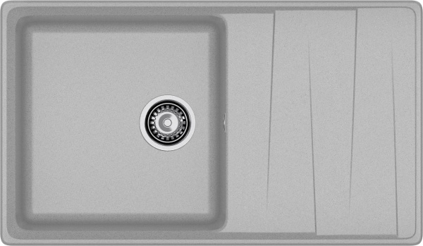 GRANFEST Мойка композит LEVEL, GF-LV-860L, чаш+кр 860*500, серый