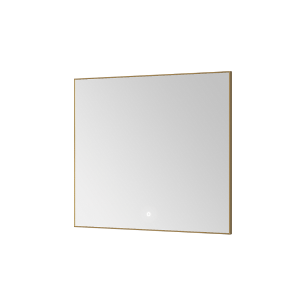 Зеркало прямоугольное c мет. рамой, подсветка, сенсор, 80*70см Gold 