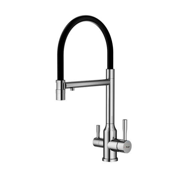 Смеситель Raglo для кухни с подключением к фильтру съёмный гибкий излив с магнитным фиксатором, сатин R81.63.05