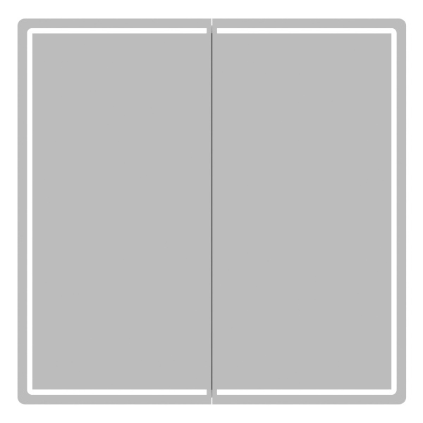 Зеркальный шкаф "ВЕКТОР" 800*800 (ШВ) универсальный, бесконтактный сенсор, светодиодная подсветка