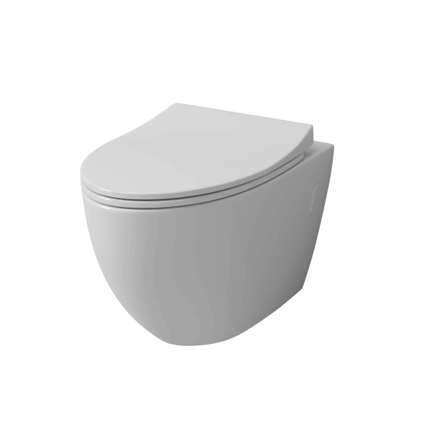 Унитаз подвесной Grossman (580х395х365) безободковый,белый с тонкой крышкой,микролифт GR-4451S