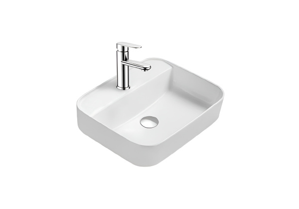 Раковина накладная для установки на столешницу AQUATEK ВЕГА  AQ5506-MW 500*395*140, с отверстием под смеситель, матовый белый в магазинах СантехГид
