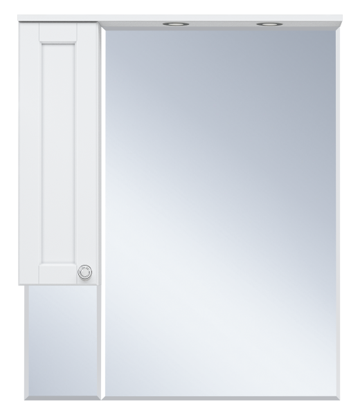 Зеркало-шкаф Латте - 85 левое белая эмаль